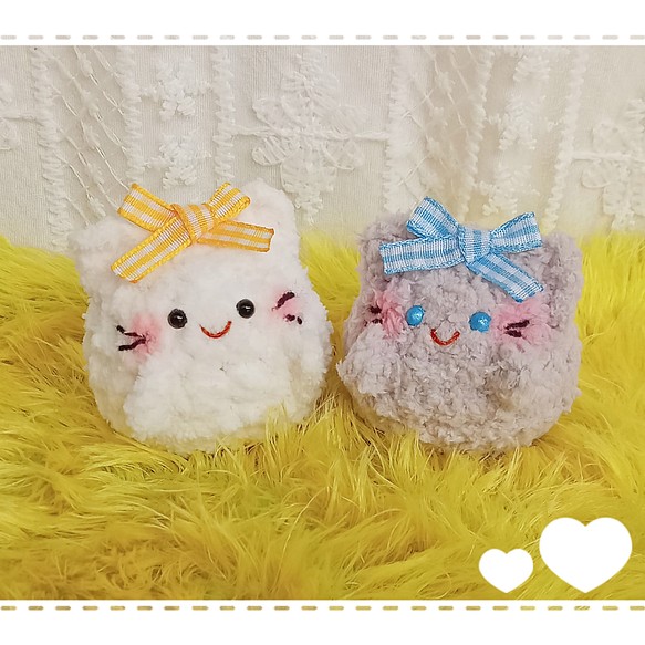 元源子猫人形人形は装飾品を取り付けることができ、手作りの編み糸の色を変更するようにカスタマイズできます 1枚目の画像