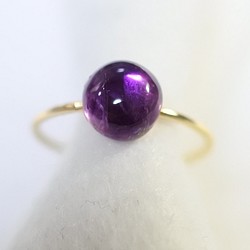 （1 件）紫水晶外科不銹鋼戒指（8 毫米/均碼） 第1張的照片