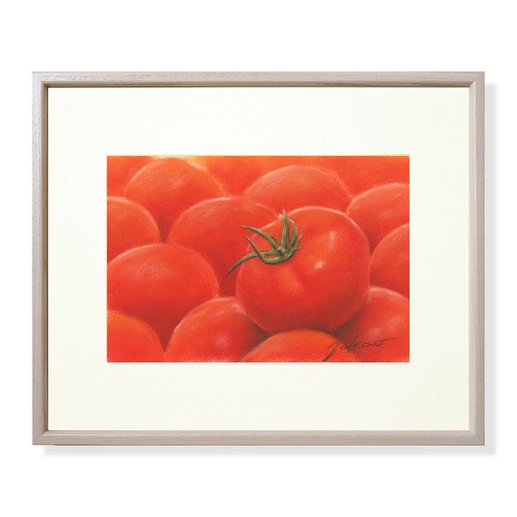 トマト（パステル画・マット紙付き） 1枚目の画像