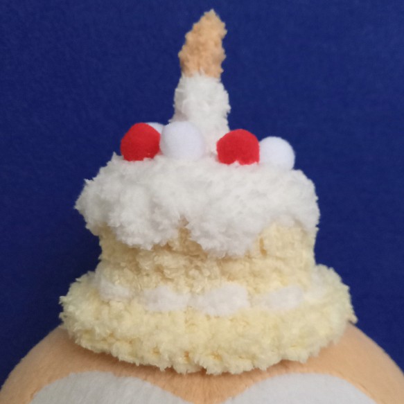 娃用生日蛋糕帽 可客製改色 毛線手作鉤織小物 娃 玩偶用配件 第1張的照片
