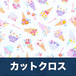 カットクロス Camelot Fabrics Ice Cream Blossoms / Blossoms White 1枚目の画像