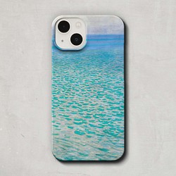スマホケース / グスタフ クリムト「アッター湖のほとり」 iPhone 全機種対応 夏 湖 リゾート 絵画 絵 個性的 1枚目の画像