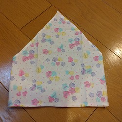 子供用三角巾　ゴム入り　ハート　星柄　 1枚目の画像