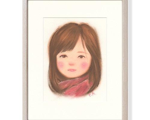 女の子（パステル画・マット紙付き） 絵画 パステル画生活 通販