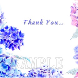 選べるポストカード３枚セット　NO.4７ 紫陽花フレーム・Thank Youメッセージカード　 1枚目の画像