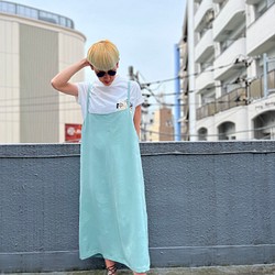 母さん仕事　１点もの　着物リユース　　サロペットスカート　着物リメイク　青海波　 1枚目の画像