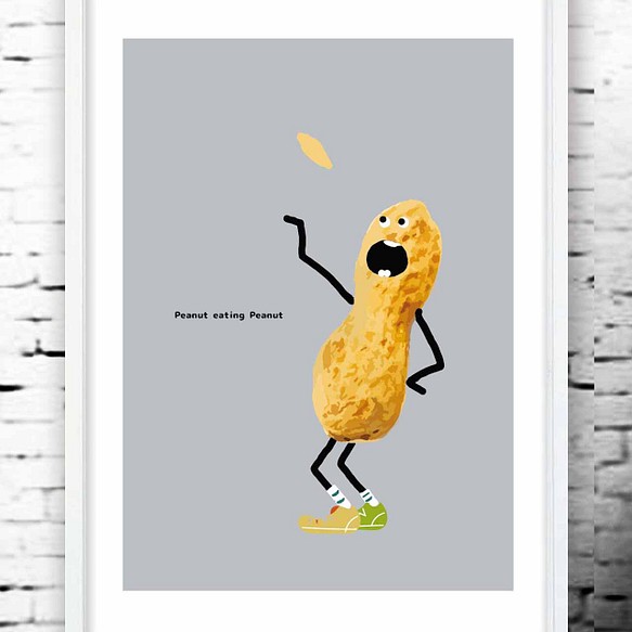 ピーナツを食べるピーナツ　イラスト　ポスター　A4 A3 A2 A1　アートポスター　（アート　sei　新着順）1417 1枚目の画像