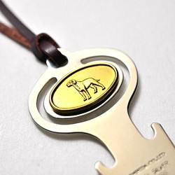 【VINTAGE】真鍮×ニッケルシルバー製　ブックマーク（しおり）　犬-2 1枚目の画像