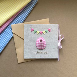 小小圍兜的祝福 |手工卡| 生日卡| Handmade Baby card 粉色2.0版 第1張的照片