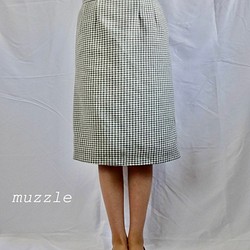 【訳あり】千鳥格子ツイードタイトスカート 1枚目の画像