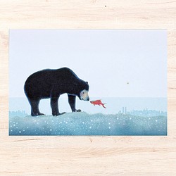 【くまとお魚さん】インナーチャイルドを癒すポストカード3枚組　 1枚目の画像