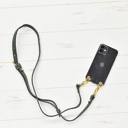 長さ調節可能 スマホショルダー 革 肩紐 ストラップ 【8カラー