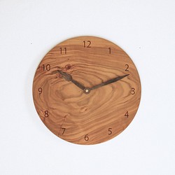 木製 掛け時計 丸 桜材20 1枚目の画像