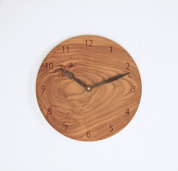 木製 掛け時計 丸 桜材20 1枚目の画像