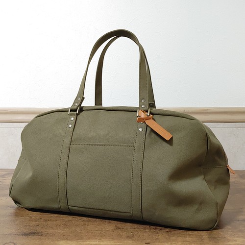 COTTON TWILL HOLDALL レザー切り替えボストンバッグ 人気の新製品