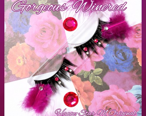 ❤☆Gorgeous Winered☆partyまつげ ゴージャス ワインレッド☆配送