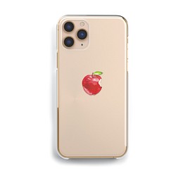 かじられちゃった赤りんご　スマホケース　iPhoneケース 1枚目の画像