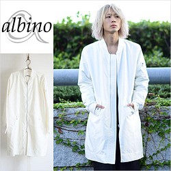 albino アルビノ　ジャケットコート　MA-1 白　ホワイト