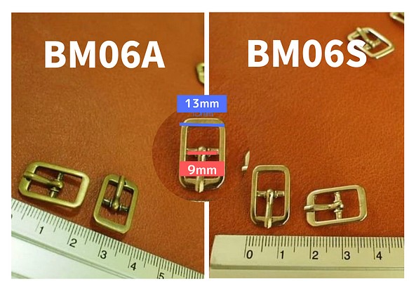 BM06S/BM06A☆長方形型ミニバックル　シルバー/アンティークゴールド 幅13mm内径9mm/　10個 1枚目の画像