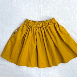 リバティポケットのコーデュロイスカート/マスタード/100〜160 1枚目の画像