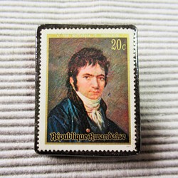 貝多芬郵票胸針3055 第1張的照片