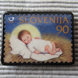 斯洛文尼亞聖誕郵票胸針3183 第1張的照片