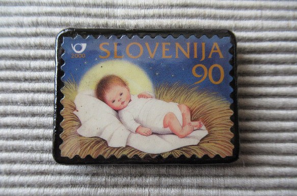 斯洛文尼亞聖誕郵票胸針3183 第1張的照片
