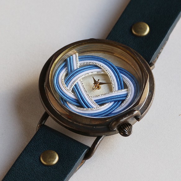 Kyoto Mizuhiki x Gin Kobo“琵琶湖”手工製作手錶Watch木皮革 第1張的照片