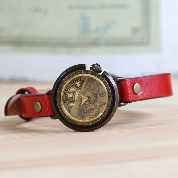 齒輪動機WB-008 S尺寸MADE IN JAPAN手工手錶watch木皮革 第1張的照片