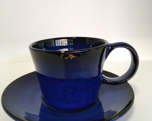 baiya コーヒーカップ　カップ　ソーサー　青　二重構造　熱くならない　陶器