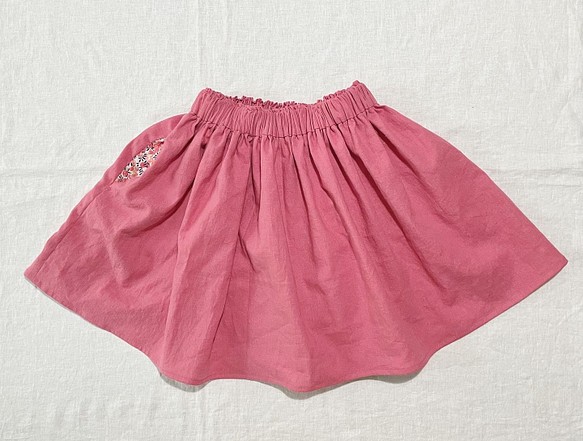 ウィルトシャー/リバティポケットのギャザースカート/ピンク/100〜160 1枚目の画像