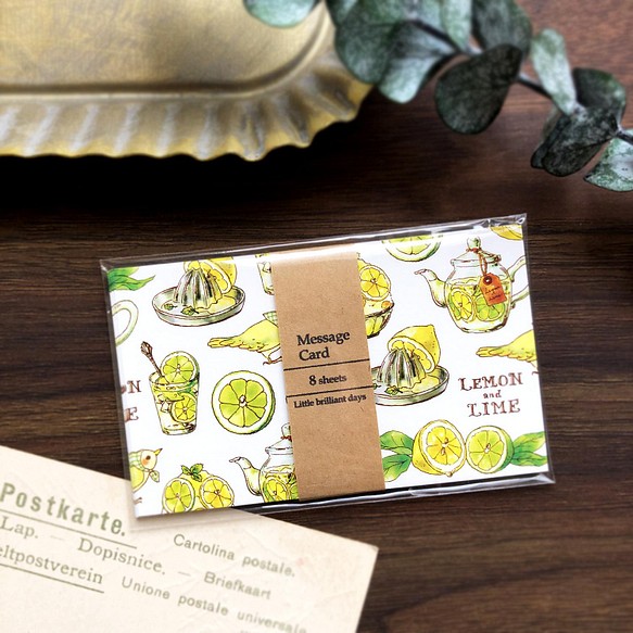 Message Card ”Lemon&Lime”《8sheets》｜メッセージカード レモン 夏 フルーツ 1枚目の画像