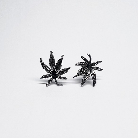 耳環-925銀-大麻葉造型 Ganja Marijuana 第1張的照片
