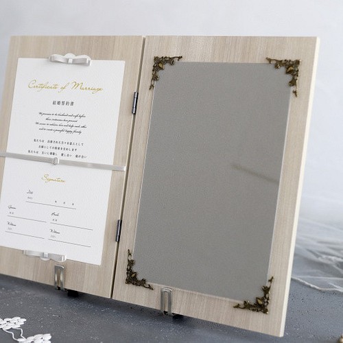 結婚式でのオススメアイテム♪木製ブック 結婚証明書×フォトフレーム