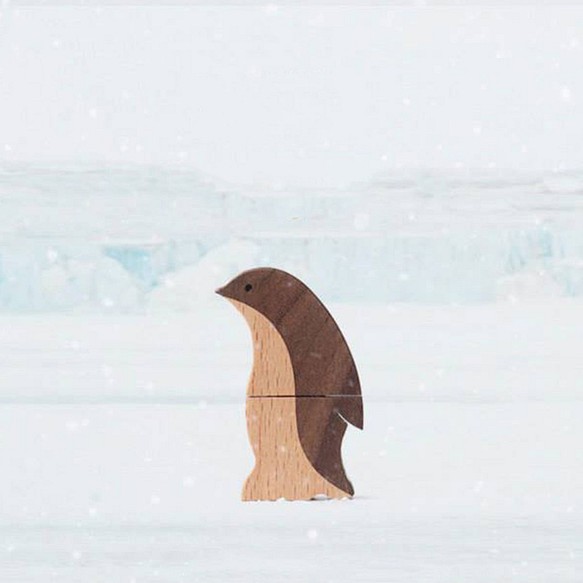 【オーダーメイドギフト】木製 USB メモリ ペンギン 1枚目の画像