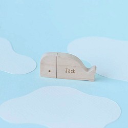 鯨魚 | 手工原木 USB 隨身碟客製姓名 / 客製化 客製禮物 鑰匙圈 生日禮物 情人禮物 第1張的照片