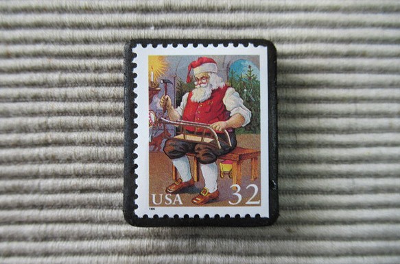 美國聖誕郵票胸針4128 第1張的照片