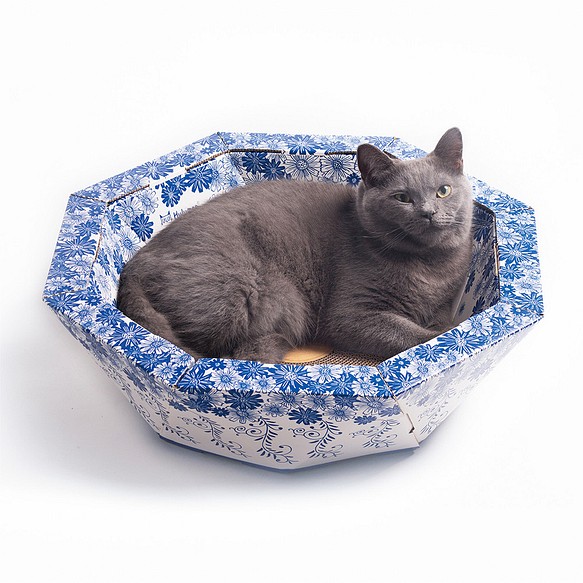 China Bowl 青花瓷紙製貓家具貓屋【內附抓板／猫の爪とぎがあります】 第1張的照片
