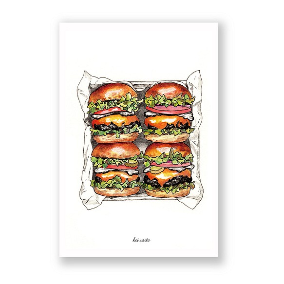 你最喜歡的插圖卡（帆布加工）3件套[12.漢堡套] 第1張的照片