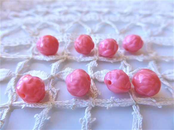 Korokoro 玫瑰粉色捷克玻璃珠 8 件 第1張的照片