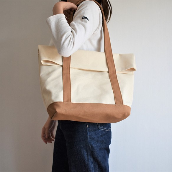 BEND TOTE BAG（キナリ×モカ/ベージュ） ショルダーバッグ シェリエメ