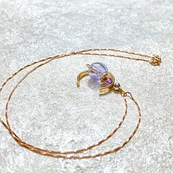 月光仙子精油項鍊-淺紫精油珠搭配紫水晶(香氛.アロマ用) 第1張的照片