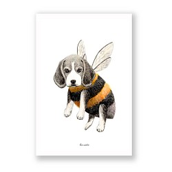 お好みのイラストカード（キャンバス加工）3枚セット【5.Bee・gle】 1枚目の画像