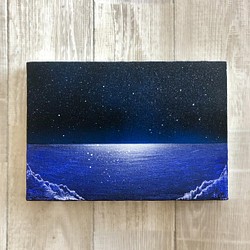 「夜の海」 キャンバスパネル風景画 1枚目の画像