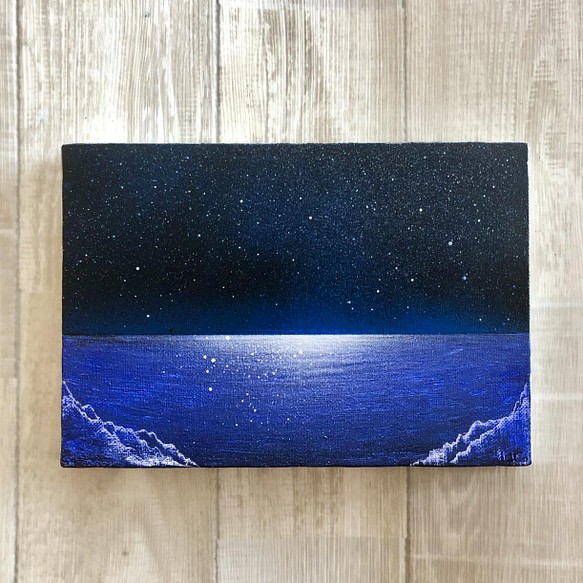 夜の海」 キャンバスパネル風景画 絵画 AKI SPRAY PAINT 通販｜Creema