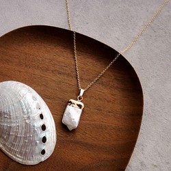 【海のコフレセットA】淡水パールのスクエアペンダント ■ ネックレス  小さな貝殻 1枚目の画像