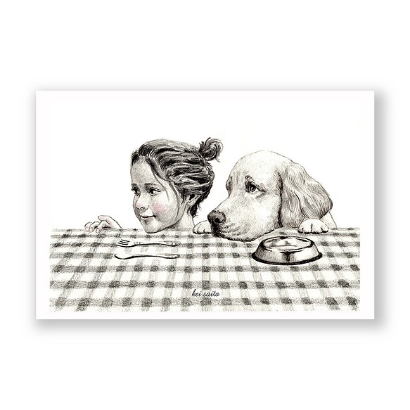 你最喜歡的插畫卡（帆布加工）3件套【44.令人興奮的餐桌】 第1張的照片