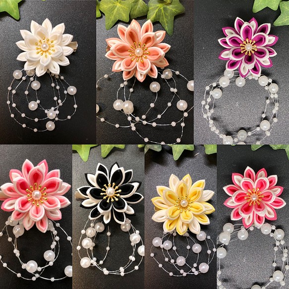 つまみ細工 コサージュ ヘアクリップ コサージュ Mu Ra Kanzashi 通販 Creema クリーマ ハンドメイド 手作り クラフト作品の販売サイト