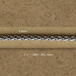 【受注販売/30M】鎖の幅(外径) 3.8mm サージカルステンレスロープチェーン SUS304シルバー 1枚目の画像