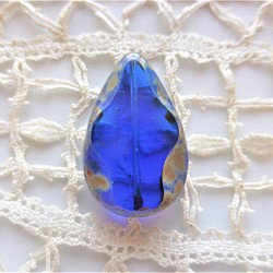 ゴージャスシズク　青　Czech Glass Beads1個 1枚目の画像